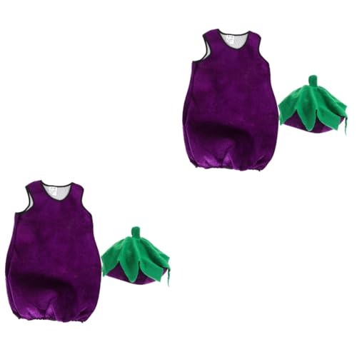 BESPORTBLE 2 Sets Auberginen Styling Performance Kostüm Cosplay Lustige Kostüme Auberginen Kostüm Gemüse Kostüm Auberginen Kostüm Auberginen Kleidung Gemüse Kleidung Stoff von BESPORTBLE