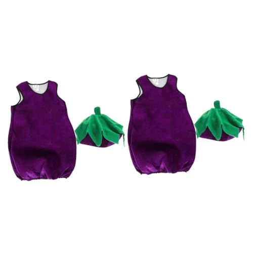 BESPORTBLE 2 Sets Auberginen Styling Performance Kostüm Lustige Kostüme Cosplay Requisite Cosplay Kostüm Cosplay Zubehör Gemüsekostüm Gemüsekleidung Partygeschenke Stoff von BESPORTBLE