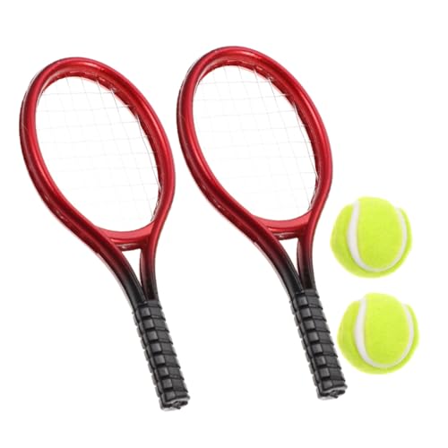 BESPORTBLE 2sätze Mini-Tennis Set Für Puppenhaus Set Mit Miniatur-tennisschlägern Bällen Als Dekoration Und Sportliches Spielzeug Für Kreative Junge Mädchen Für von BESPORTBLE