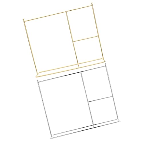 BESPORTBLE 2 Stck Teiliges Mini Puppenkleiderständer aus Metall Stabiles Doll Coat Rack in Gold und Silber Praktischer Puppenkleiderhalter für Ordentliche Puppenkleidung und Übersichtliche von BESPORTBLE