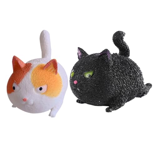 BESPORTBLE 2 Stück Anti Stress katzenspielzeug Weiches Squeeze Handliches Fidget Relief für Stressabbau und Mentale Entspannung Kreative Katzenmotiv dekompression von BESPORTBLE