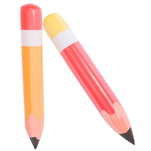 BESPORTBLE 2 Stück Aufblasbare Bleistiftballons Teiliges PVC in Rot und Orange Kreative Wachsmalstift Dekoration für Schulabschluss Party und Fotokabinen Langlebige Vielseitige und von BESPORTBLE