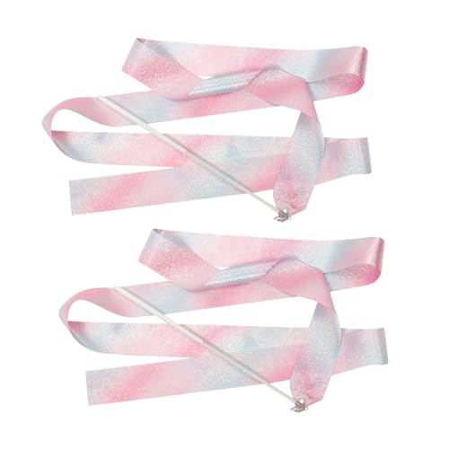 BESPORTBLE 2 Stück Bänder Für Rhythmische Gymnastik Schleifentanz Streamer Turngeräte Für Wirbeln Tanzbänder Stöcke Partyartikel Für Tanzbänder Für Polyester von BESPORTBLE