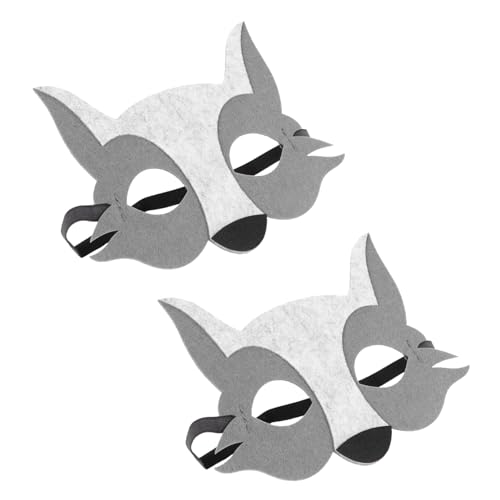 BESPORTBLE 2 Stück Cartoon Tiermasken für Graue Rollenspielmasken für Halloween Bühnenaufführungen und Partys Wiederverwendbare und Bequeme Masken für Kreative Kostüme von BESPORTBLE