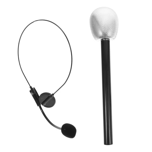 BESPORTBLE 2 Stück Cosplay Mikrofon Headset Requisiten für Erwachsene Realistisches Kostüm für Bühnenauftritte und Halloween Partys Fake Mikrofon für Rock Star Look BESPORTBLE 2 Stück Cosplay Mikrofon Headset Requisiten für Erwachsene Realistisches Kostüm für Bühnenauftritte und Halloween Partys Fake Mikrofon für Rock Star Look von BESPORTBLE