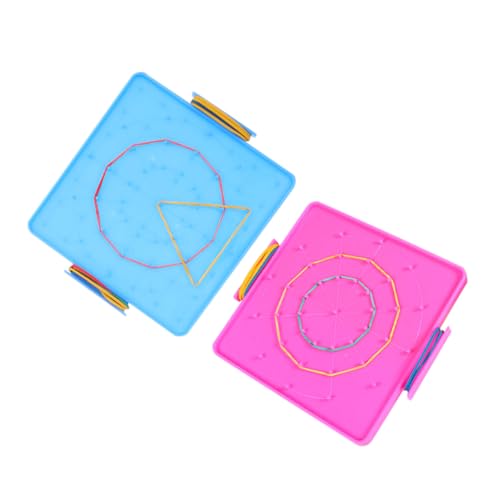 BESPORTBLE 2 Stück Doppelseitige Geoboards Mathematisches Lernspielzeug aus Robustem Kunststoff für Interaktives Stem Tool Feinmotorik und Geometrieverständnis Blau von BESPORTBLE