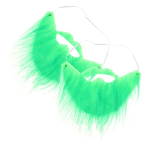 BESPORTBLE 2 Stück Grüner Gefälschter Dekorativer Falscher Schnurrbart Bart Realistischer Stockbart Puppe Künstlicher Bart Kostümbart St Patricks Day Lustiger Bart Requisite von BESPORTBLE