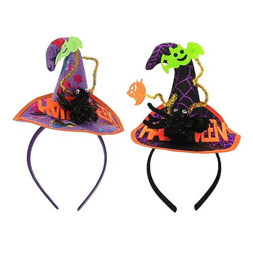 BESPORTBLE 2 Stück Halloween Hexenhut Haarreif mit Buchstaben Spinnen Design Kreatives Kopfschmuck Accessoire für Kostüm und Themenpartys für Karneval Cosplay und Halloween BESPORTBLE 2 Stück Halloween Hexenhut Haarreif mit Buchstaben Spinnen Design Kreatives Kopfschmuck Accessoire für Kostüm und Themenpartys für Karneval Cosplay und Halloween von BESPORTBLE