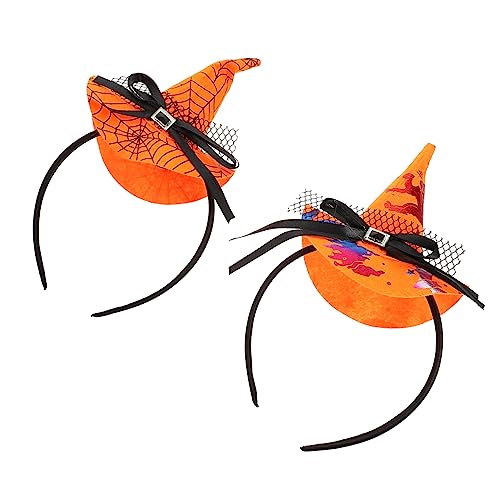 BESPORTBLE 2 Stück Halloween Hexenhut Haarreifen Leichtes Stabiles Party Accessoire mit Spinnennetz Design Wiederverwendbar Bequem für Frauen und Cosplay Anlässe von BESPORTBLE