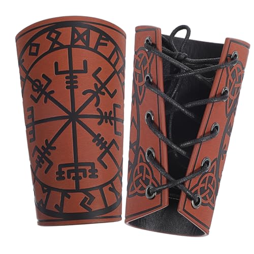 BESPORTBLE 2 Stück Handgelenkstützen-Requisiten Mittelalterliche Armschienen Symbol Kostüm Tragen Mittelalterliches Armband Renaissance-Accessoires Armschutz Pu-Leder Light Brown BESPORTBLE 2 Stück Handgelenkstützen-Requisiten Mittelalterliche Armschienen Symbol Kostüm Tragen Mittelalterliches Armband Renaissance-Accessoires Armschutz Pu-Leder Light Brown von BESPORTBLE