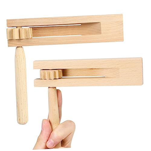 BESPORTBLE 2 Stück Holz Castanet Teiliges Pädagogisches Percussion Instrument Handspielzeug mit Glatter Oberfläche Fördert Hand Auge Koordination für Mädchen Jungen Geburtstag Weihnachten von BESPORTBLE