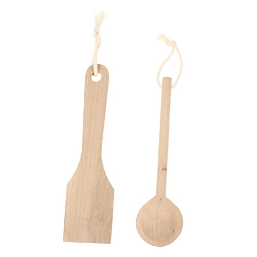 BESPORTBLE 2 Stück Holz Küchen Teilig Simulierte Kochlöffel und Pfannenwender für Sicheres Rollenspiel Zubehör für Jungen und Mädchen Fördert Kreativität und Eltern Junge Mädchen Beziehung von BESPORTBLE