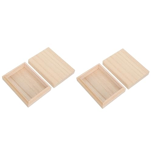 BESPORTBLE 2 Stück Holz Spielkartenbox mit Großem Fassungsvermögen Robustes Poker Container aus Natürlichem Holz Kompakte Aufbewahrung für Spielkarten Spielsteine Knöpfe Tragbar und von BESPORTBLE