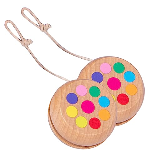BESPORTBLE 2 Stück Holz Yo Yo für Lustige für Kleinkinder Fördert Hand Auge Koordination und Flexibilität für Gemeinsame Spiele von BESPORTBLE