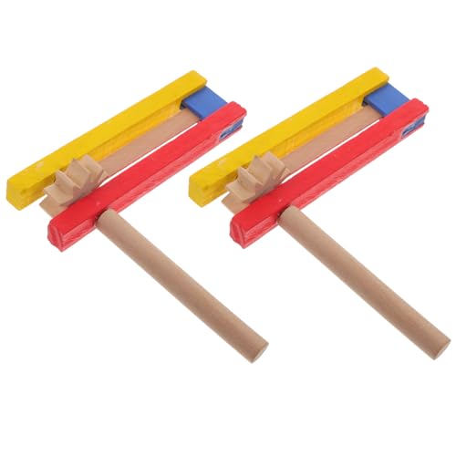 BESPORTBLE 2 Stück Holz kastagnetten Langem Griff Pädagogisches Percussion Instrument für Klare Klangqualität Fördert Hand Auge koordination und Musikalisches Interesse von BESPORTBLE