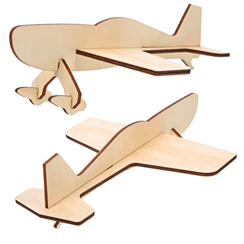 BESPORTBLE 2 Stück Holzflugzeug Bausatz Teilig DIY Puzzle Modell aus Vorgefertigten Holzteilen Handgefertigt Fördert Hand Auge Koordination Lernspielzeug für Jungen und Mädchen von BESPORTBLE