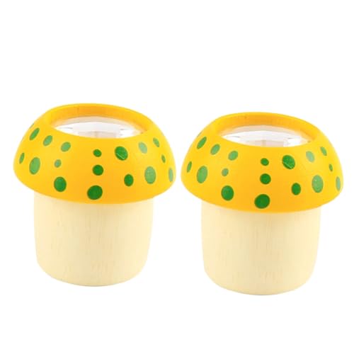 BESPORTBLE 2 Stück Holzpilz Kinderspielzeug Set Für Pilzspielzeug Kaleidoskope Pilz Süßes Bambusgelb Zufällige Farbe von BESPORTBLE