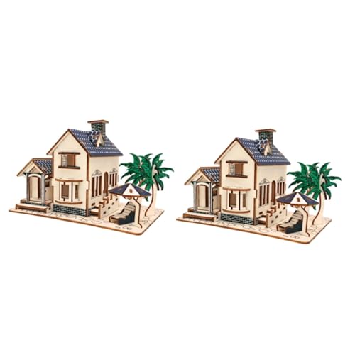 BESPORTBLE 2 Stück Holzpuzzle Beach House Dreidimensionales Lernspielzeug aus Langlebigem Holz für Räumlichem und Kreativer Motorik als von BESPORTBLE