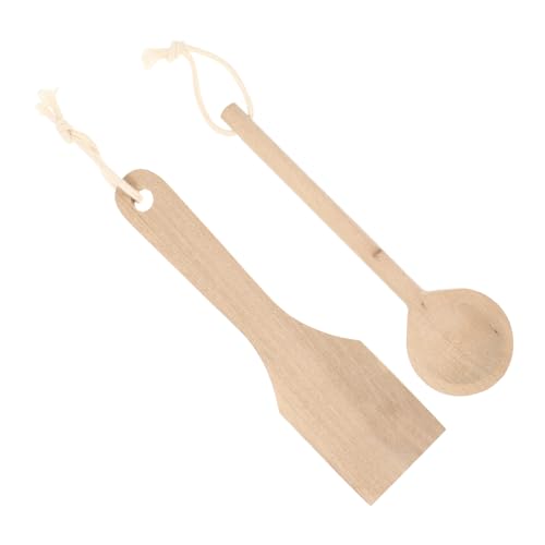 BESPORTBLE 2 Stück Holzspielzeug Küchenutensilien Teiliges Kinderküche Kochlöffel und Schaufel Lernspielzeug für Kognitive Entwicklung und Rollenspiele Sicheres Tragbares Naturmaterial für von BESPORTBLE