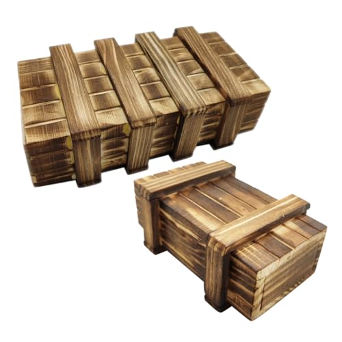 BESPORTBLE 2 Stück Holzspielzeug Teilig mit Geheimfach Pädagogisches Denkspiel zur Logisches Denken und Hand Auge Koordination Geschenkbox für Geldgeschenke Abgerundete Kanten Sicher von BESPORTBLE