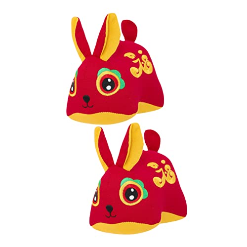 BESPORTBLE 2 Stück Kaninchen Maskottchen Puppe Plüsch Hase Deko für Frühlingsfest Jahr des Wohn und Auto Dekoration von BESPORTBLE
