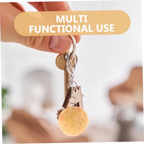 BESPORTBLE 2 Stück Keychain Essensspielzeug für Geldbörse Schlüsselanhänger süßer Taschenanhänger Fake Food für die Küche simulierter Lebensmittelschlüsselbund Plastik Gelb von BESPORTBLE