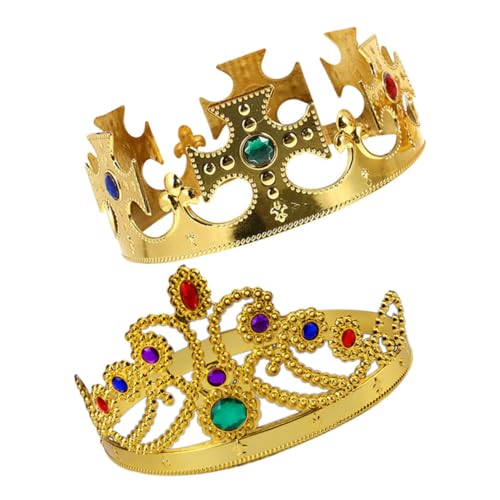 BESPORTBLE 2 Stück Kinderkostüm Krone Teiliges Goldene Halloween Party Kronen für Mädchen Zarte Leichte Kopfbedeckungen mit Edlem Design für Fasching Geburtstage und Cosplay Accessoire von BESPORTBLE