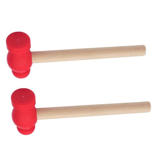 BESPORTBLE 2 Stück Kleine Hammer Spielzeuge Leichte Holzklopfer in Rot Babyspielzeug Pädagogisch für Jungen Mädchen Eltern Junge Mädchen Interaktion und Motorische Entwicklung von BESPORTBLE