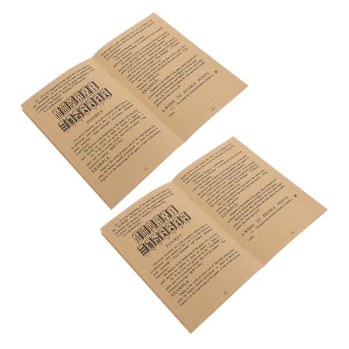 BESPORTBLE 2 Stück Mahjong-anleitungsbuch Mahjong-regelbuch Brettspiele Lernen Papier Light Brown von BESPORTBLE