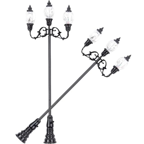 BESPORTBLE 2 Stück Maßstab DIY Sandtisch Modell Lampen mit Stabilem Flachboden Realistische Siedlung Gartendekoration für Modellbahn und Sandhäuser von BESPORTBLE