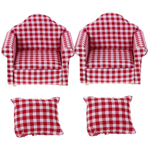 BESPORTBLE 2 Stück Maßstab Einzelsofa im Landhausstil Rot Weiß Kariert Dekoratives Mini Sofa für Puppenhaus Wohnzimmer BESPORTBLE 2 Stück Maßstab Einzelsofa im Landhausstil Rot Weiß Kariert Dekoratives Mini Sofa für Puppenhaus Wohnzimmer von BESPORTBLE