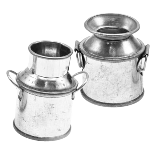 BESPORTBLE 2 Stück Mini Metall Eimer Multifunktionale Miniatur Blumentöpfe für Tischdekoration und Puppenhaus Hochwertige und Realistische für Kreative Bastelprojekte von BESPORTBLE