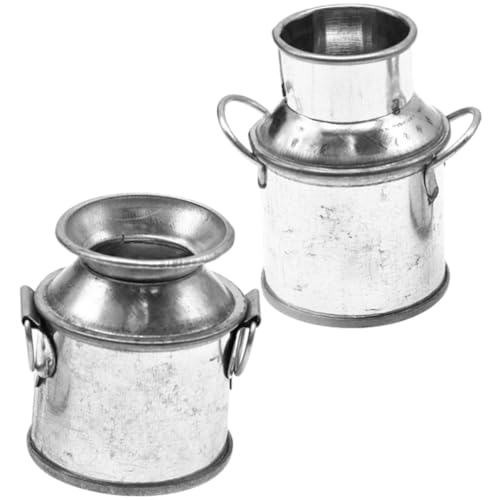 BESPORTBLE 2 Stück Miniatur Eimer Zierliche Metallkanne für Miniaturlandschaften Kleine Blumentöpfe für Puppenhäuser und Dekoration für DIY Projekte von BESPORTBLE
