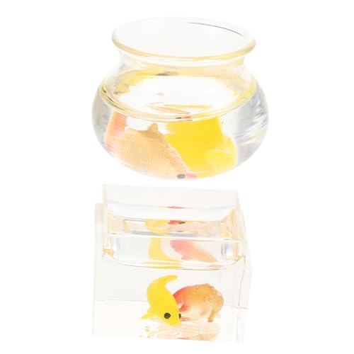 BESPORTBLE 2 Stück Miniatur Fischschalen aus Plastik Fischbehälter für Puppenhaus Dekoration Mini Aquarium Accessoires für Kreatives Basteln und Wohnraumgestaltung von BESPORTBLE