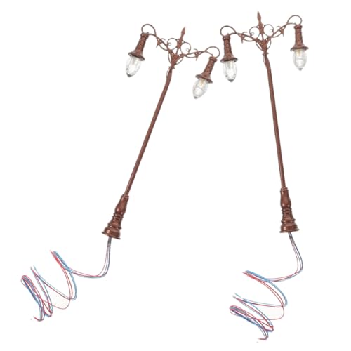 BESPORTBLE 2 Stück Miniatur Gartenlampe Form Antik Weißlicht Langlebige Verschleißfeste Miniatur Dekoration für Puppenhäuser Mini Gartenpfad Vielseitig Einsetzbar für Sandtisch und Modellbau von BESPORTBLE