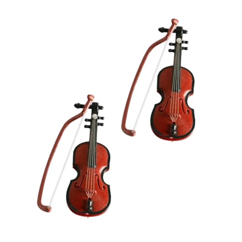 BESPORTBLE 2 Stück Miniatur Geige Modell Für Puppenhaus Und Fee Garten – Detailgetreues Musik Instrument Für Kreative Micro Landschaften Und Dollhouse Zubehör von BESPORTBLE