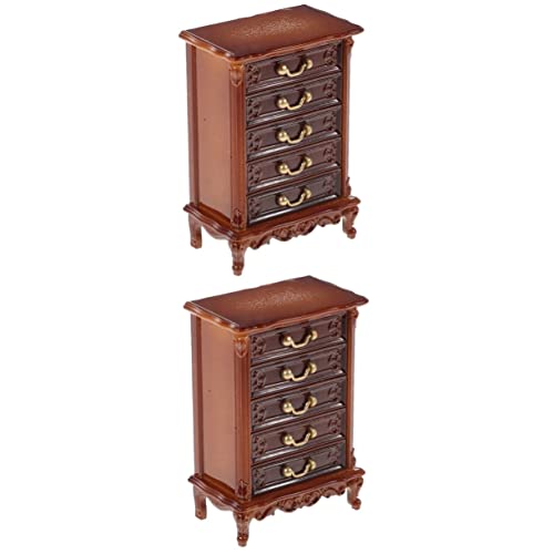 BESPORTBLE 2 Stück Miniatur Holzschrank für Puppenhaus Dreischichtiger Mini Kabinett Schrank Lebensechte Miniaturmöbel für Wohnzimmer Esszimmer Schlafzimmer Geeignet Fotorequisite von BESPORTBLE