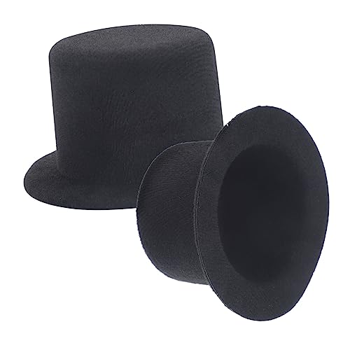 BESPORTBLE 2 Stück Miniatur Hüte für DIY Basteln Mini Puppenhut aus Schwarzem Filz Handgefertigte Mini Kappen für Puppen Haustier Zubehör Kreative Dekorationen für Kunstprojekte von BESPORTBLE