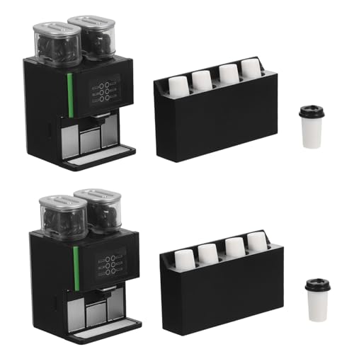 BESPORTBLE 2 Stück Miniatur Kaffeemaschine Realistisch Detailliert Spielküche Zubehör für Puppenhaus Dekoration Espressomaschine Kreatives Rollenspiel von BESPORTBLE