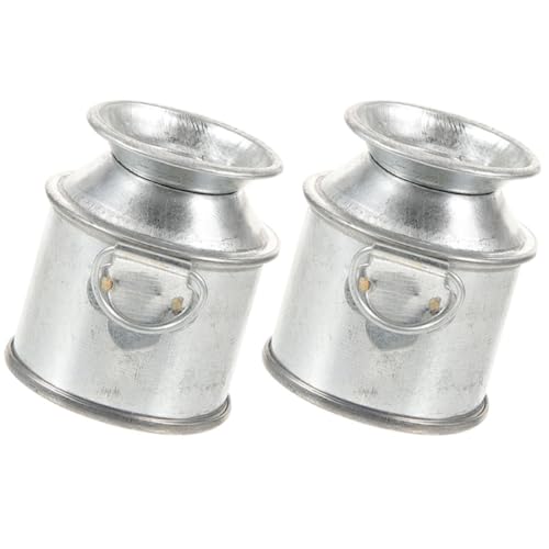 BESPORTBLE 2 Stück Miniatur Milchkanne Metall Eimer Vase für Puppenhaus Dekoration Kleine Blumenvasen für Miniaturen und Mikrolandschaften für Kreative Wohnräume von BESPORTBLE