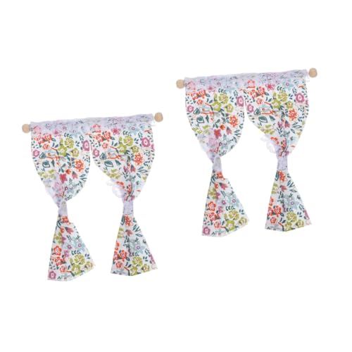 BESPORTBLE 2 Stück Miniatur Puppenhaus Grün Scheibengardine Kleines Fenster Zubehör für DIY Miniaturhaus Dekoration Detailreich Verarbeitet Miniaturspielzeug und von BESPORTBLE