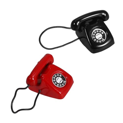 BESPORTBLE 2 Stück Miniatur Retro Telefon Modell aus Metall Realistische Mini Telefone für Puppenhaus Dekor und Tischdeko Vielseitige Vintage Telefonfigur für Micro Landschaft BESPORTBLE 2 Stück Miniatur Retro Telefon Modell aus Metall Realistische Mini Telefone für Puppenhaus Dekor und Tischdeko Vielseitige Vintage Telefonfigur für Micro Landschaft von BESPORTBLE