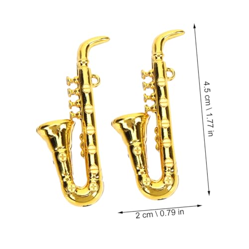 BESPORTBLE 2 Stück Miniatur Saxophon Teiliges Detailgetreu Sichere Materialien Mini Instrument für Puppenhaus Dekoration Sammlerobjekt als Fotorequisite und Miniatur Display von BESPORTBLE