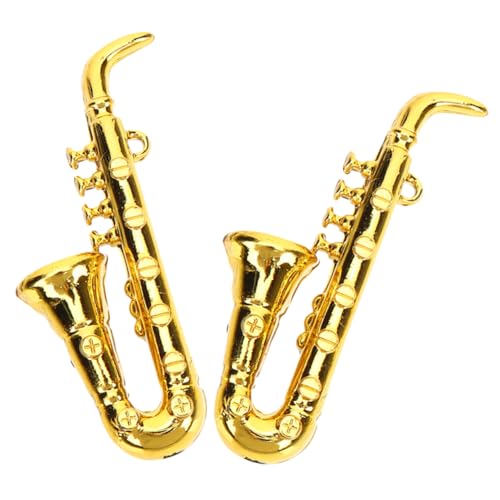 BESPORTBLE 2 Stück Miniatur Saxophon Teiliges Modell für Puppenhaus Dekoration und Fotografie Realistisches Musikinstrument für Kreative Miniaturwelten und Sammlungen von BESPORTBLE