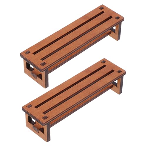 BESPORTBLE 2 Stück Miniature Stuhl Ornament aus Holz Teiliges Puppenhaus Möbel im Vintage Stil für Nostalgische Dekoration und Kreative Gestaltung von Miniaturlandschaften von BESPORTBLE