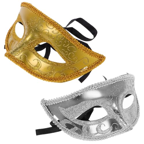 BESPORTBLE 2 Stück Plastikmaske Augenmaske Herrenbekleidung Maskenmaske Für Paare Partyzubehör Lustige Halloween-maske Abschlussball Maske Maskendekoration Halbmaske Halloween Plastik von BESPORTBLE