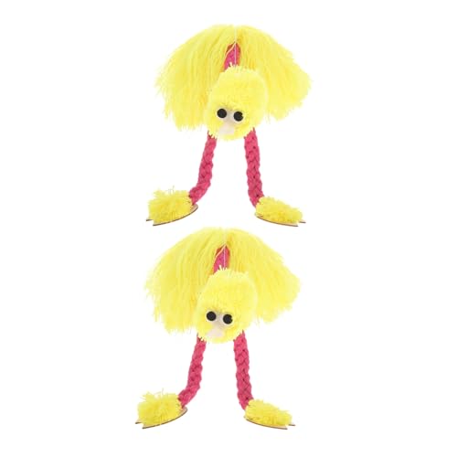 BESPORTBLE 2 Stück Plüschpuppe Puppen Für Vogelpuppe Tiere Marionetten Marionettenspielzeug Marionette -Tiere Marionette Animal Puppen Tierische Marionetten Gelb Kiefernholz von BESPORTBLE