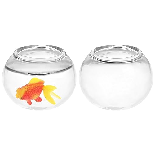 BESPORTBLE 2 Stück Puppenhaus-Fischglas Puppenhaus-Aquarium Miniatur-Goldfischglas Aus Kunstharz Im Maßstab 1:12 Für Feengarten-Zubehör von BESPORTBLE