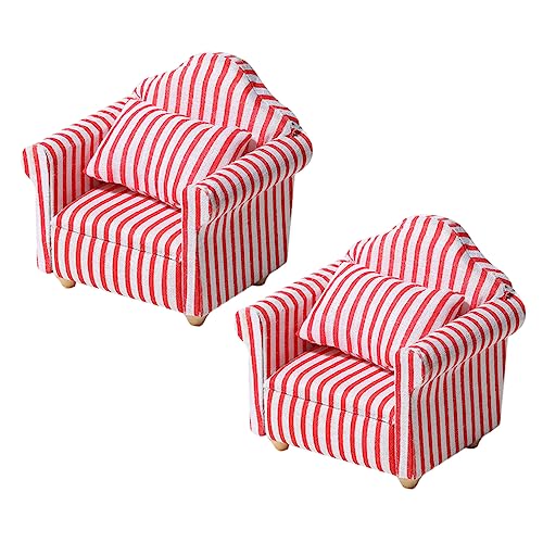BESPORTBLE 2 Stück Puppenhaus Möbel Streifen Muster Rot Weiß Realistische Miniatur Wohnzimmer Couch Zubehör für Puppen Dekoratives Puppenhaus Accessoire BESPORTBLE 2 Stück Puppenhaus Möbel Streifen Muster Rot Weiß Realistische Miniatur Wohnzimmer Couch Zubehör für Puppen Dekoratives Puppenhaus Accessoire von BESPORTBLE
