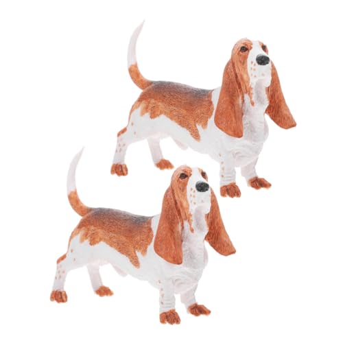 BESPORTBLE 2 Stück Realistische Figur Kunststoff Hundemodell Detailgetreu Leicht Tragbar Dekoratives Hundespielzeug Für Zuhause Und Outdoor Hundeornament von BESPORTBLE